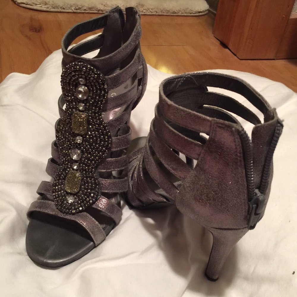 Gianni Bini Silver Jewelled Heels
